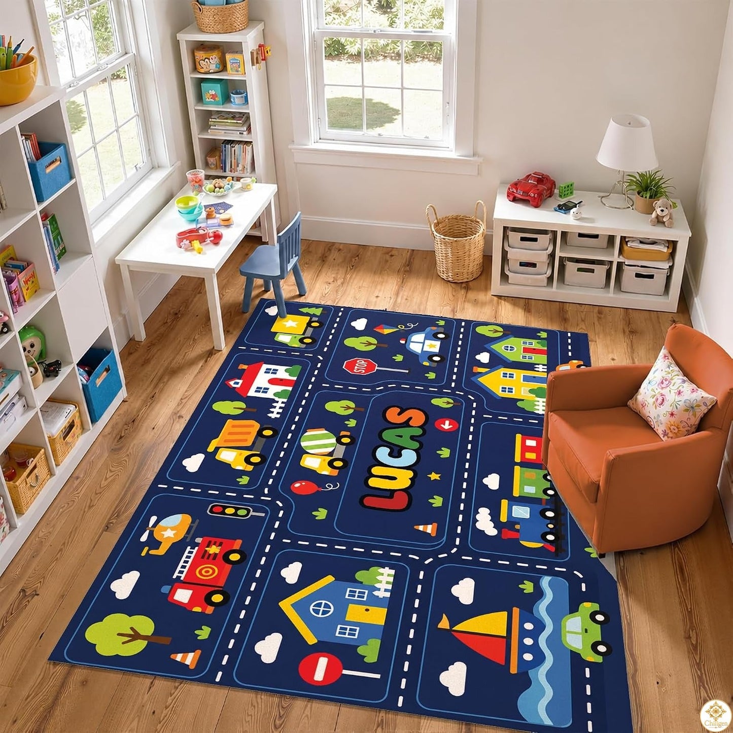 Custom Road Map Area Rug