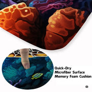Close-up detail illustrating the soft microfiber texture, coral reef anemones, and sea turtle shell - thumbnail image 3 of 7