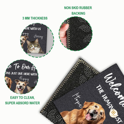 Personalized Dog Welcome Mat for Front Door and Entryway