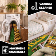 Personalized Football Shaped Rug, Non-Slip Washable Sport Carpet (A03)