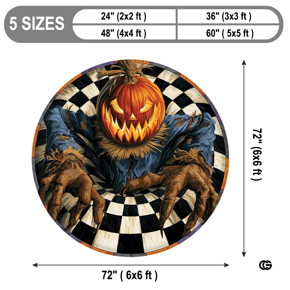 Custom Halloween 3D Effect Optical Illusion Spooky Round Rug (D10)