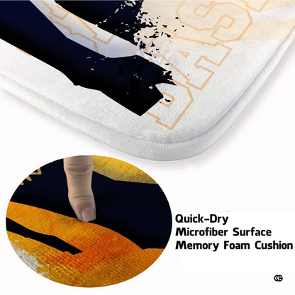 Soft low-pile microfiber surface texture on basketball silhouette sports area rug - thumbnail image 3 of 7