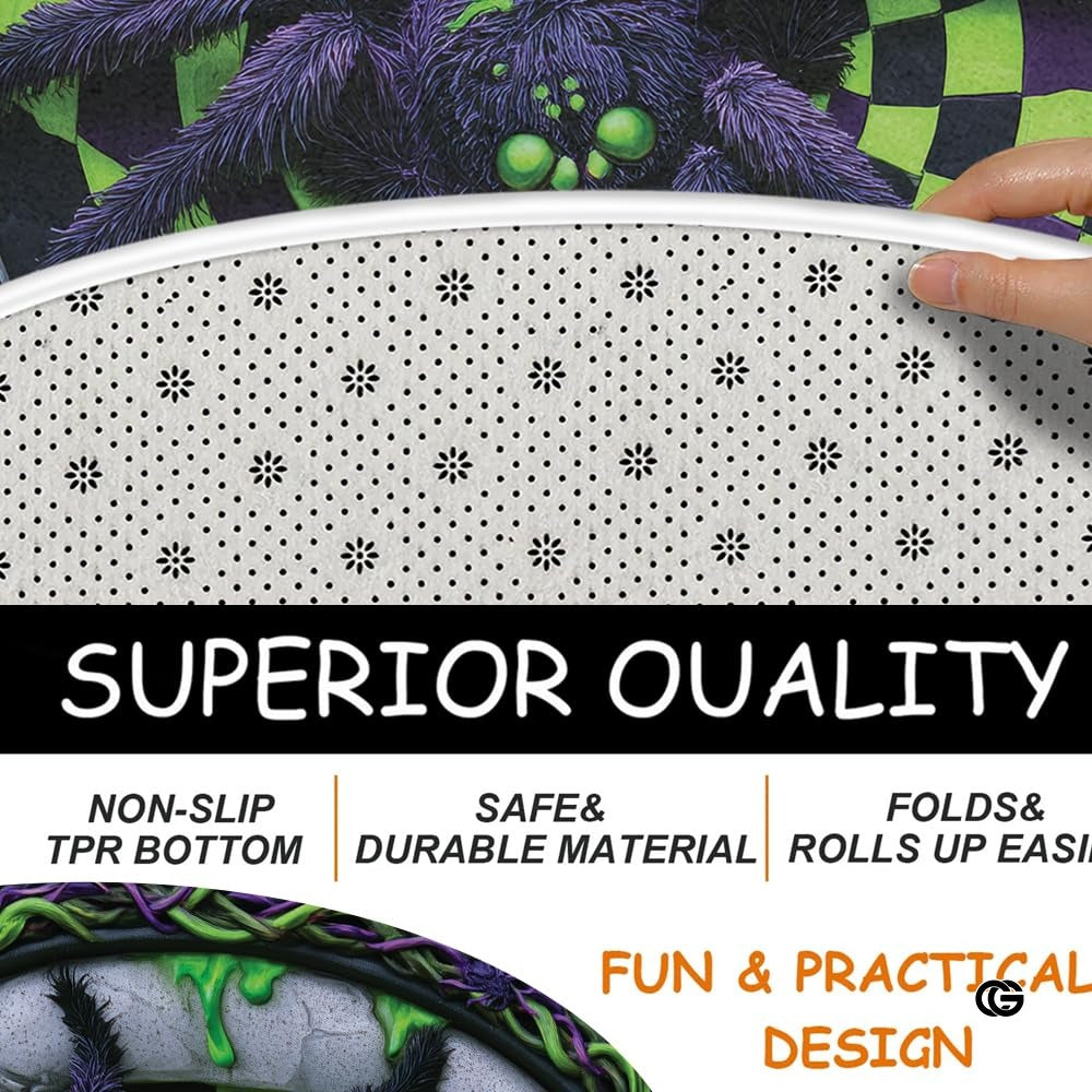 Custom Halloween 3D Effect Optical Illusion Spooky Round Rug (D6)