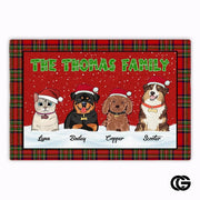 Personalized Christmas Doormat with Custom Family Name and Text