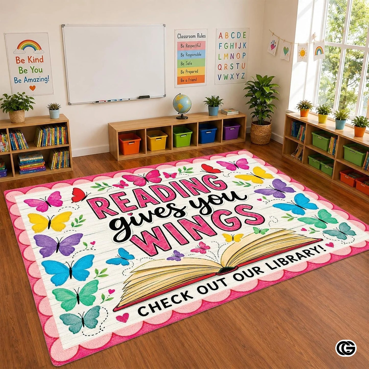 Custom Welcome Mat for Classroom and Reading Nook - Style 8
