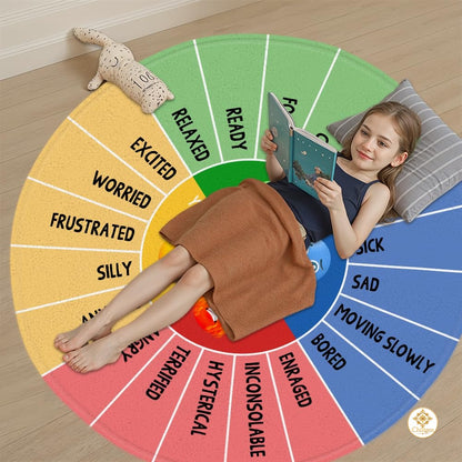 Custom Feelings Wheel Welcome Mat for Classroom and Office