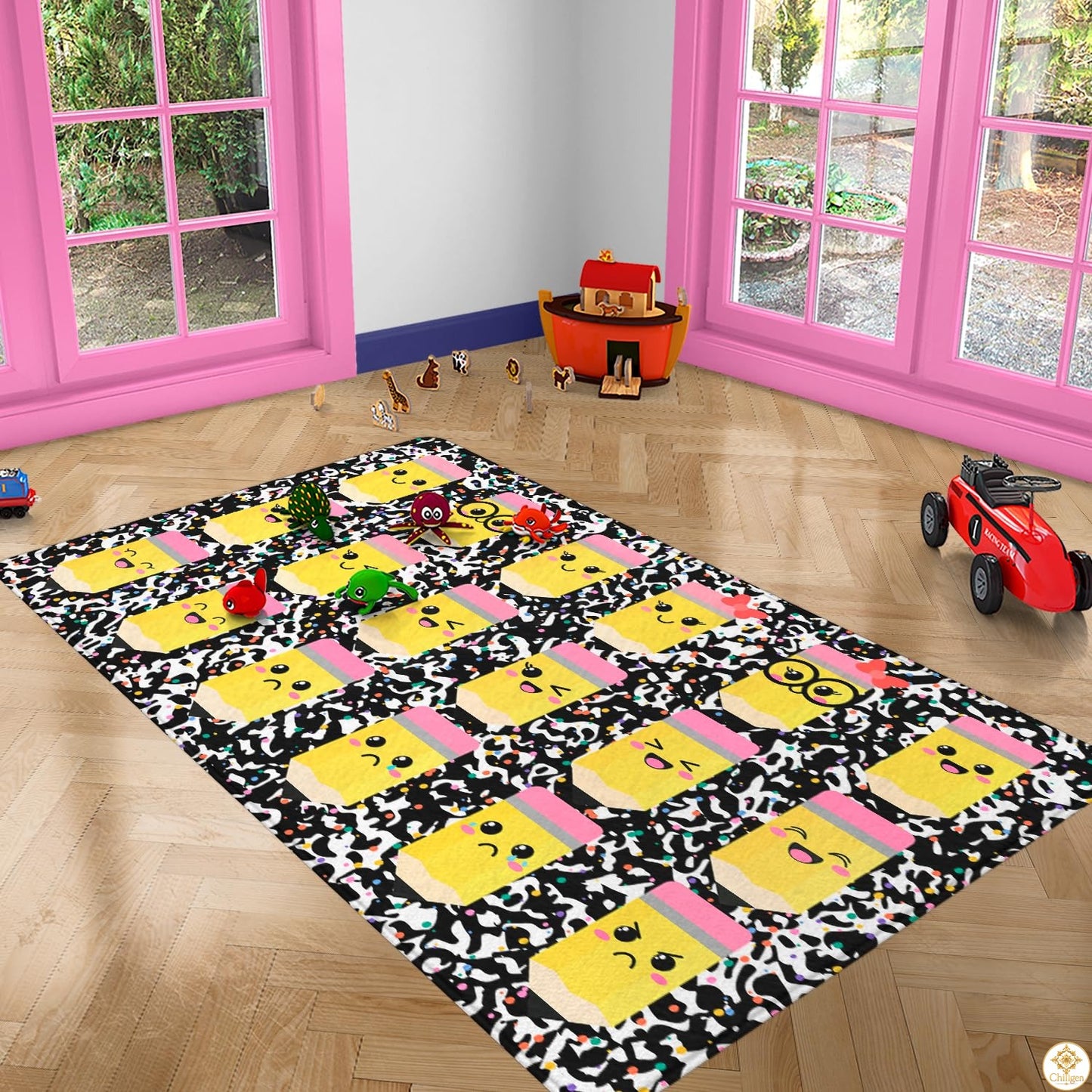 Custom Spanish ABC Classroom Rug for Playroom and School