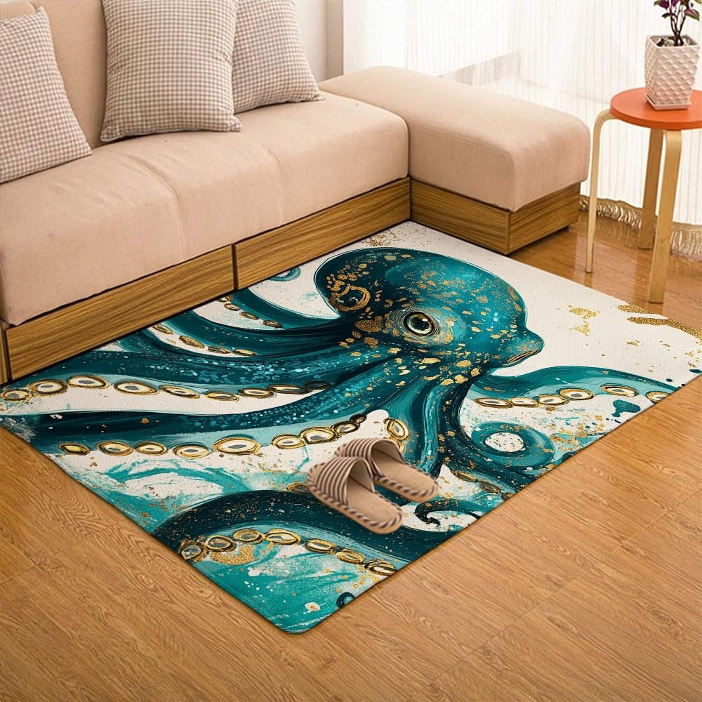 Custom Octopus Welcome Mat for Coastal Front Door