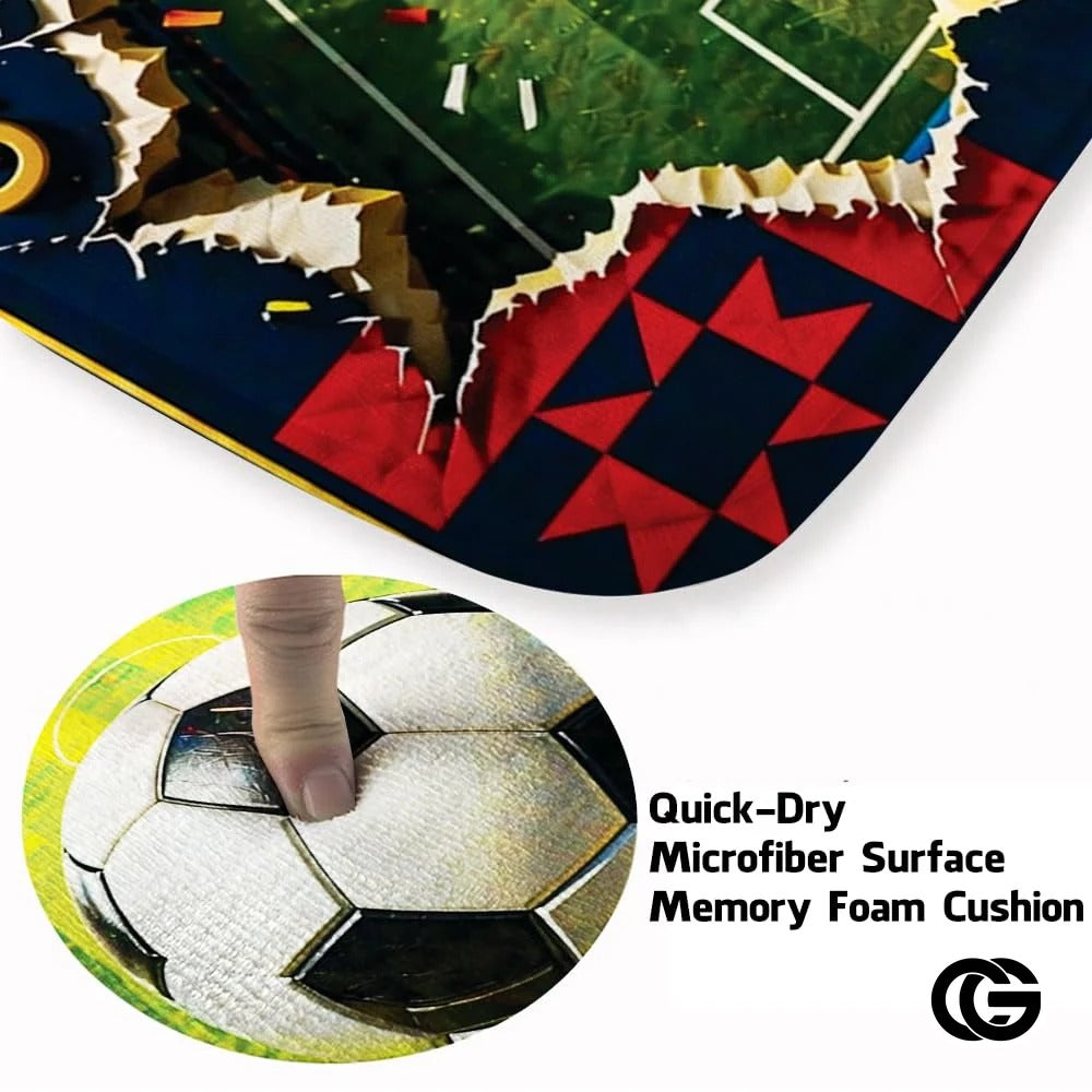 Personalized Soccer Welcome Mat with Family Name - D9
