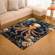 Custom Coastal Octopus Welcome Mat for Entryway and Bathroom
