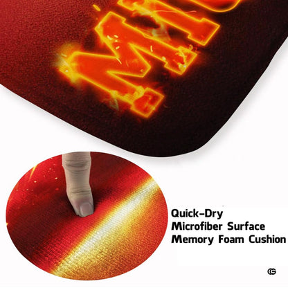 Soft low-pile microfiber surface texture on flaming soccer sports rug - thumbnail image 3 of 8