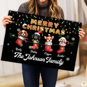 Personalized Christmas Doormat with Custom Family Name and Text