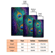 Spacious bedroom mockup featuring the celestial peacock plume rug - thumbnail image 2 of 7