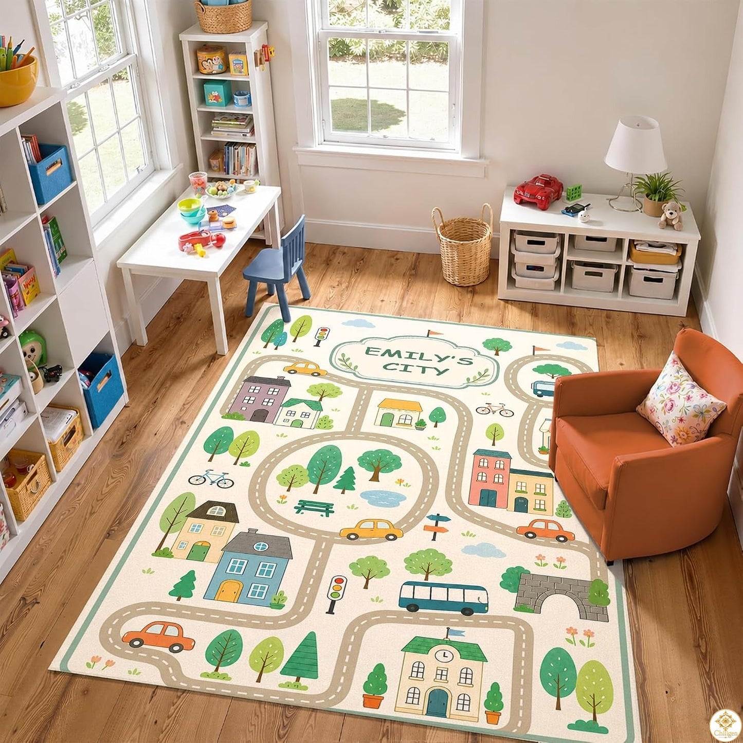 Custom Road Map Area Rug
