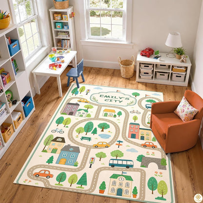 Custom Road Map Area Rug
