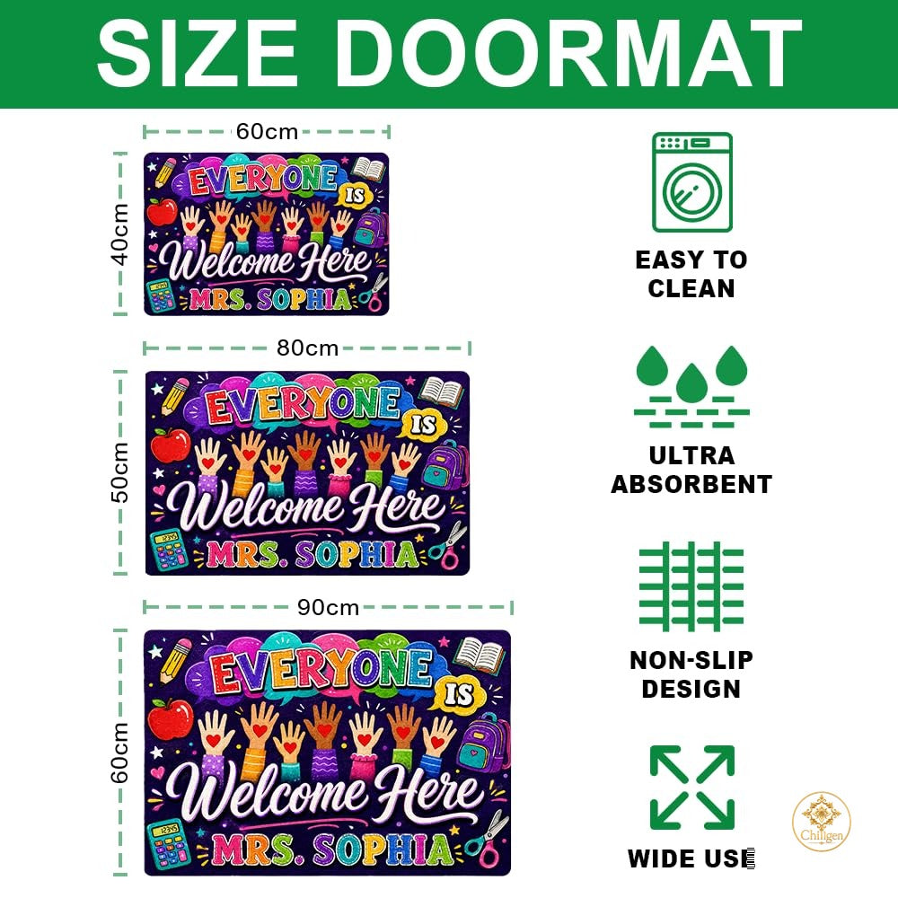 Personalized Classroom Doormat with Custom Teacher Name