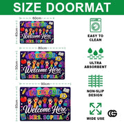 Personalized Welcome Doormat with Teacher Name and Notebook Style
