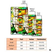 Bedroom interior layout styling the luminous stained glass beer pints floor rug - thumbnail image 9 of 9