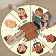 Custom Feelings Wheel Welcome Mat for Kids and Classroom