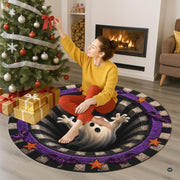 Custom Halloween 3D Optical Illusion Round Rug Skeleton Horror Area Rug (1, #12)