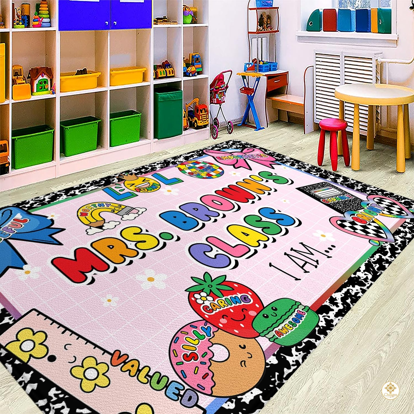 Custom Composition Notebook Classroom Rug for Kids - Clipboard Style / 2' x 3' (Rectangular)