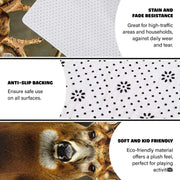 Overhead perspective of rustic woodland stag rug surrounded by earthy home accents - thumbnail image 6 of 7