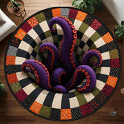 Personalized Halloween 3D Optical Illusion Ghost Round Rug (A05)