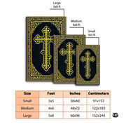 Personalized Orthodox Christian Area Rug, Custom Eastern Orthodox Russian Greek Byzantine Non-Slip Rug for Women Men, IC XC Nika Cross Mat for Living Room, Bedroom, Church Decor (D6)