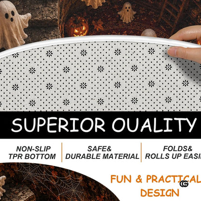 Personalized Halloween 3D Optical Illusion Ghost Round Rug (A08)