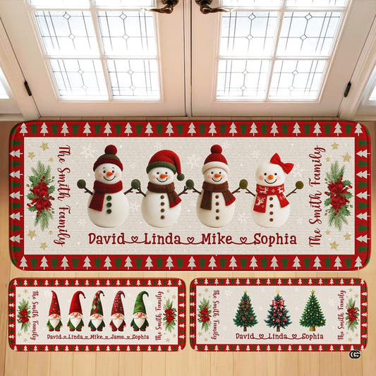 Custom Tree Christmas holiday, family personalization Doormat