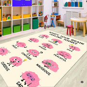 Classroom calming corner mockup featuring the cartoon brain social-emotional rug - thumbnail image 2 of 7