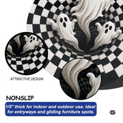 Personalized Halloween 3D Optical Illusion Ghost Round Rug (A04)