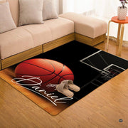 Top-down overhead view of rectangular basketball hardwood court living room area rug - thumbnail image 7 of 7