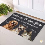 Personalized Dog Welcome Mat for Front Door and Entryway