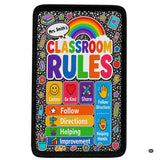 Personalized Teachers Classroom Rug, Custom Teacher Name Classroom Rules Area Rug, Feeling Chart Calming Corner Mat, Kindergarten Educational Back to School Class Decor (D7)