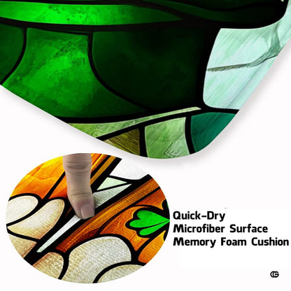 Soft low-pile microfiber fabric and foam cushioning detail of Irish beer rug - thumbnail image 3 of 9