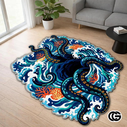 Personalized Octopus Welcome Mat with Custom Name and Tentacles