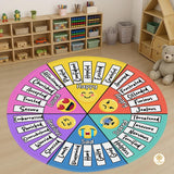 Custom Feelings Wheel Welcome Mat for Classroom and Office
