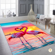 Custom Pink Flamingo Welcome Mat for Entrance and Living Room