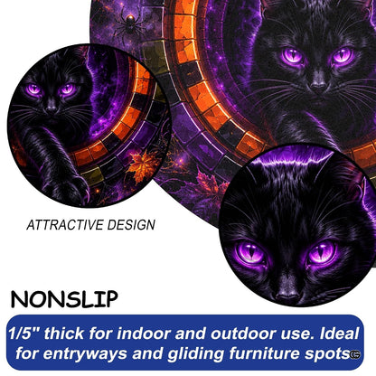 Custom Halloween 3D Optical Illusion Round Rug Skeleton Horror Area Rug (1, #14)