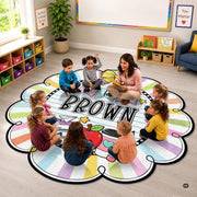 Personalized Composition Notebook Classroom Shaped Rugs for Kids (A02) | Custom Pennant Flag Carpet for Reading Corner, Non-Slip Apple Shape Rug Mat, Classroom Decor, Back To School Gift