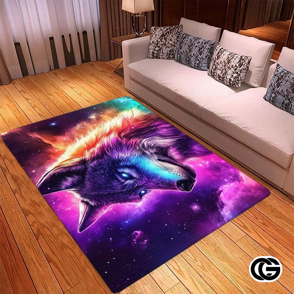 Custom Wolf Print Welcome Mat for Kids Room and Entryway