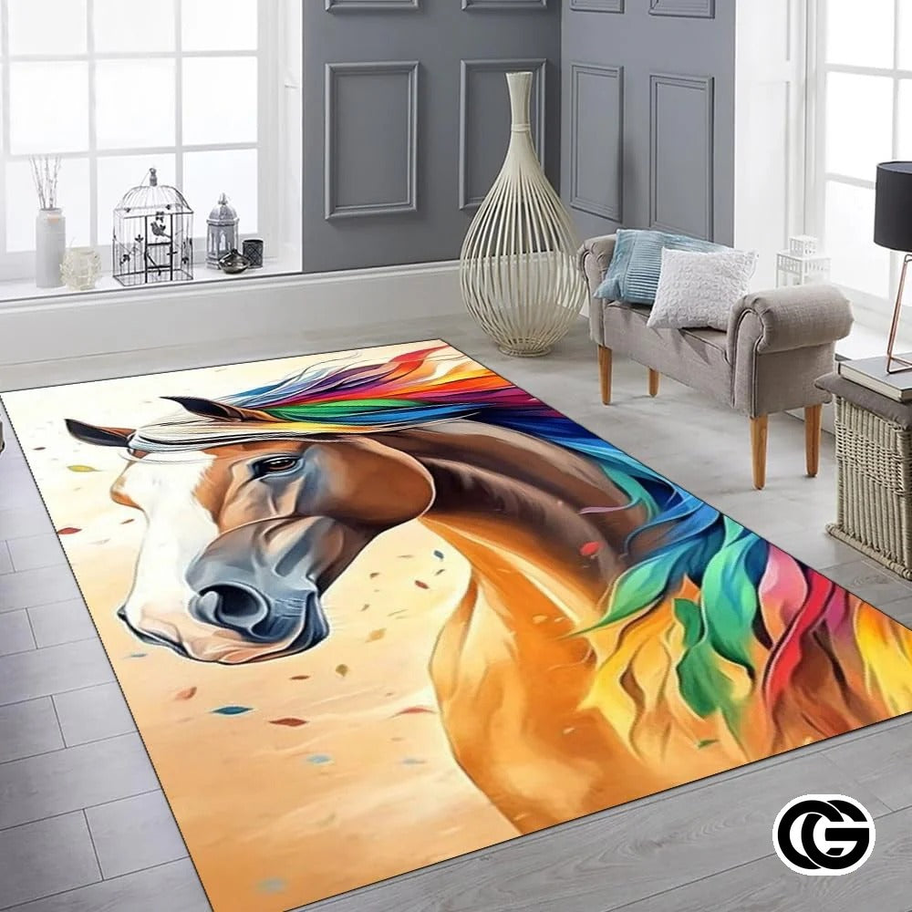 Custom Running Horse Welcome Mat for Front Door and Entryway