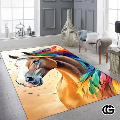 Custom Running Horse Welcome Mat for Front Door and Entryway