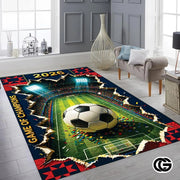 Personalized Soccer Welcome Mat with Family Name - D9