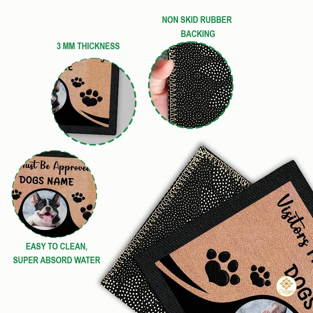Personalized Dog Welcome Mat with Custom Pet Photo