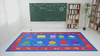 Custom ABC Spanish Educational Rug with Alphabet and Numbers